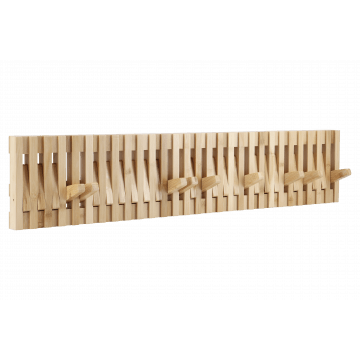 Wandkapstok - kapstok met 28 verstelbare haken - voor in gang, woonkamer, slaapkamer, badkamer - 87 cm lengte - bamboe 