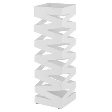 Metalen paraplubak - met waterbakje - trendy design - wit Metalen paraplubak - met waterbakje - trendy design - wit