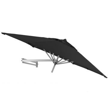 Muurparasol - Hexagonaal / Rond - Parasol voor Muur of Wand - 250 cm diameter - Zwart