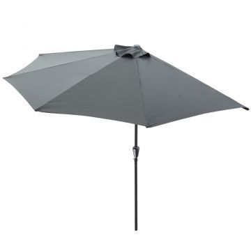 Halfronde parasol - Ø 300 cm - voor balkon of terras - donkergrijs