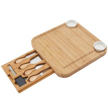 Bamboe kaasplank - vierkant - 33 cm - bamboe 