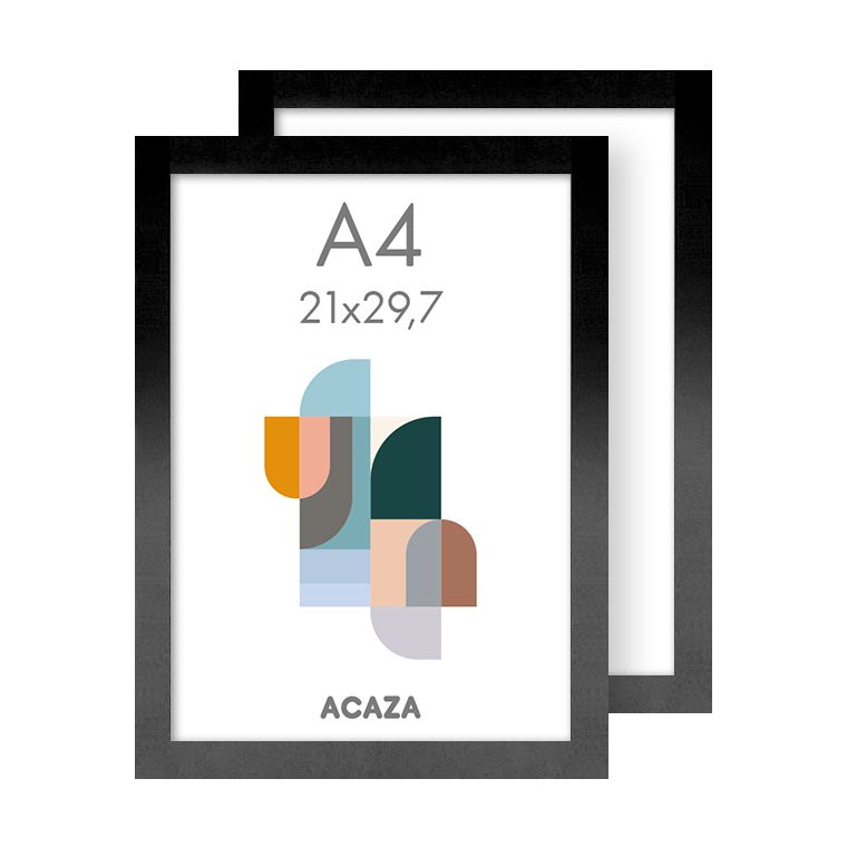 Set van 2 Madison fotokaders - A4 formaat - fotolijsten in MDF hout - zwart