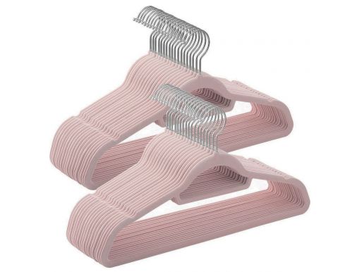 Tweedekans - Antislip kledinghangers - plooibaar - roterende haak - 50 stuks - roze