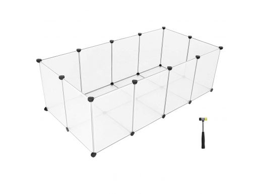 Tweedekans - Metalen kooi - voor cavia, konijn, puppy - 143x46x73 cm - transparant