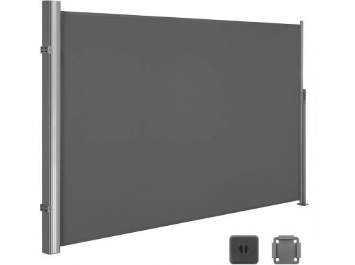 Zijluifel - 160x400 cm (H x L) - privacy scherm - zonwering voor balkon, terras, tuin - grijs