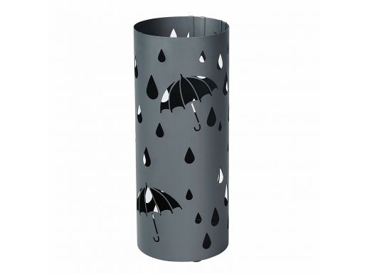 Metalen paraplubak - rond - met waterbakje - grijs