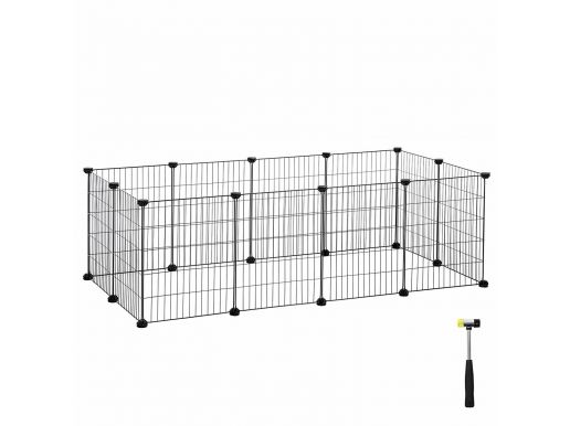 Tweedekans - Metalen kooi - voor cavia, konijn, puppy - 143x46x73 cm - zwart 