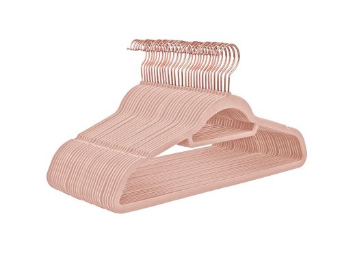 Antislip kledinghangers - plooibaar - roterende haak - 30 stuks - roze