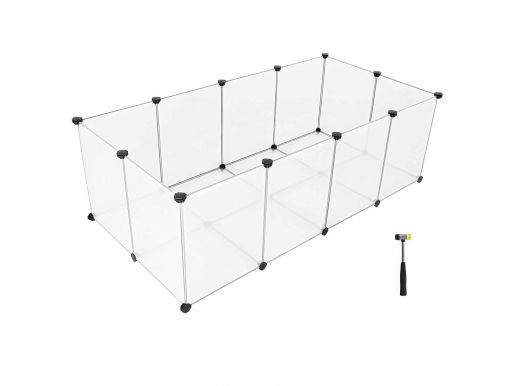 Metalen kooi - voor cavia, konijn, puppy - 143x46x73 cm - transparant