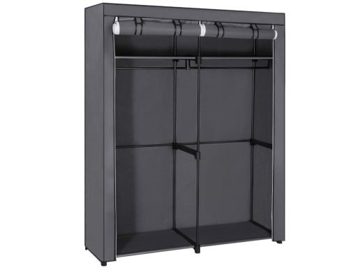 Kleerkast - opvouwbaar - stof - 140x174x43 cm - grijs 