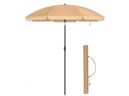 Stokparasol - Ø 160 cm - achthoekig - kantelbaar - met draagtas - taupe 