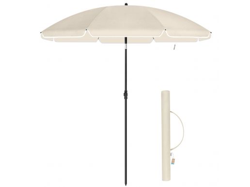 Parasol - Ø 180 cm - achthoekig - kantelbaar - met draagtas - beige