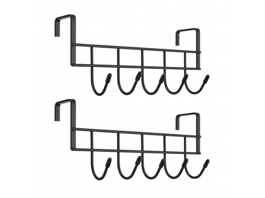 Deurkapstokken - set van 2 deurhangers -  kapstokken voor handdoek en kleding -  metaal - zwart