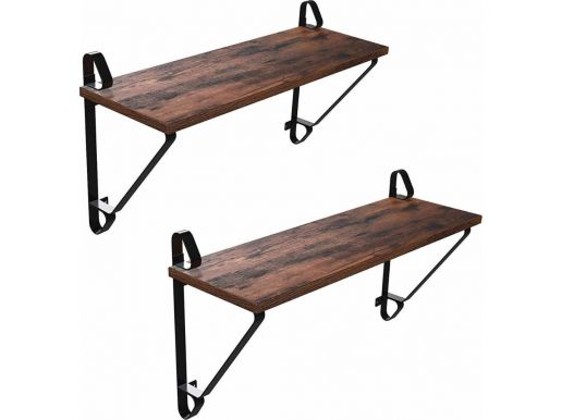 Tweedekans - Set van 2 houten wandplanken - 60x33x20 cm - vintage bruin