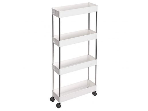 Opbergtrolley - 4 niveaus - 40x86x12.5 cm - wit 