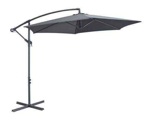 Zweefparasol - Ø300 cm – kantelbaar - 3 meter doorsnede - donkergrijs