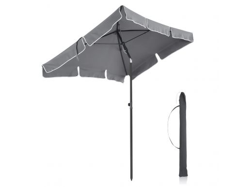 Rechthoekige tuinparasol van polyester - met draagtas - zonder standaard - voor tuin, balkon en terras - grijs