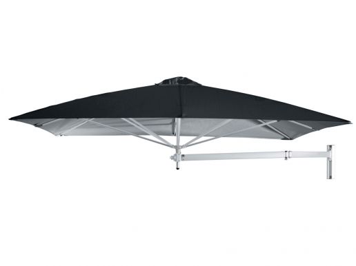 Umbrosa paraflex vierkante muurparasol 230 x 230 cm sunbrella black