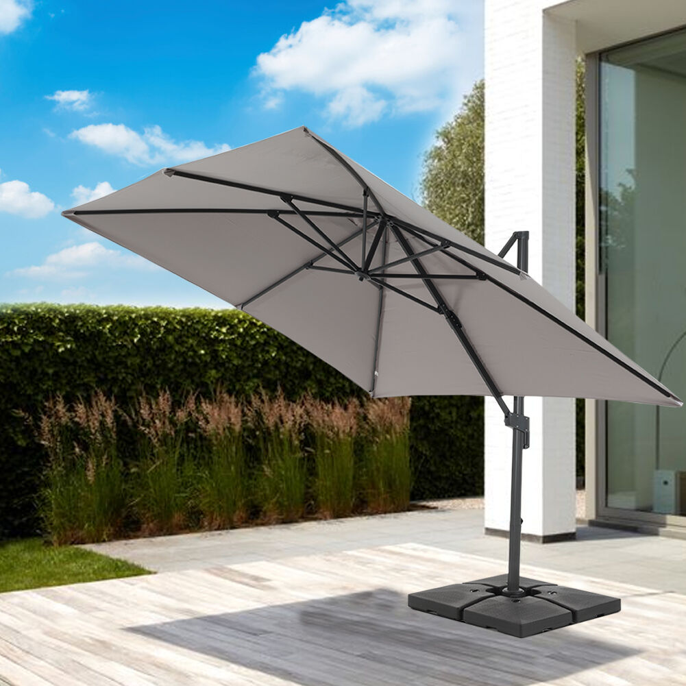 Zweefparasol - kantelbaar - 250x250 cm - lichtgrijs Zweefparasol - kantelbaar - 250x250 cm - lichtgrijs